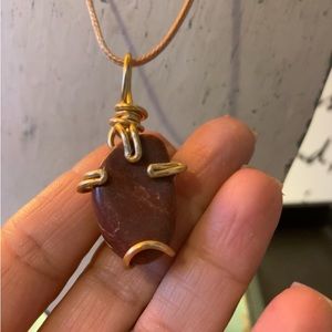 Handmade Brown Marble Stone with Brownish Necklace